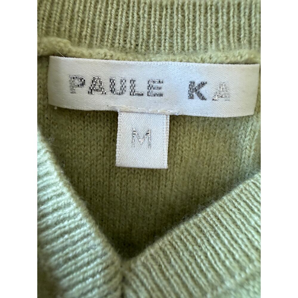 Paule Ka Womens M Light Green 100% Cashmere Knit Camisole Tank Top Luxury
